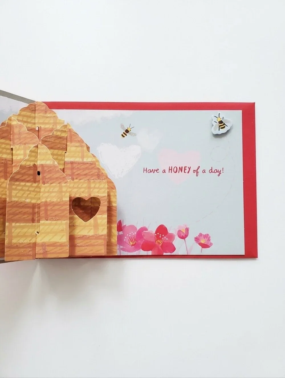 Valentine's Day 3D Greeting Card for Anyone Honey Bee Pop-up Hive Family Friend